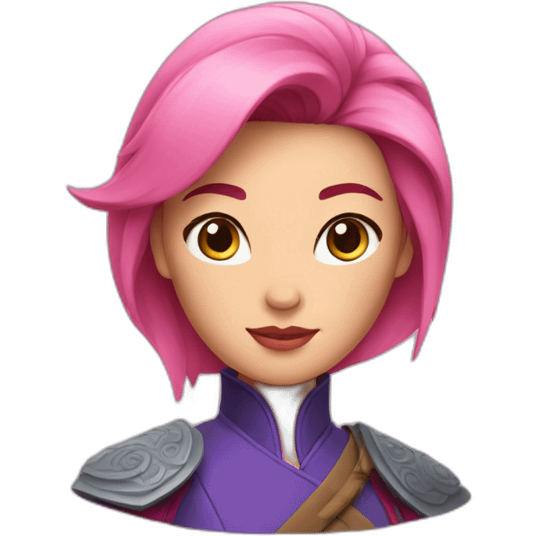 Mulan with pink hair emoji