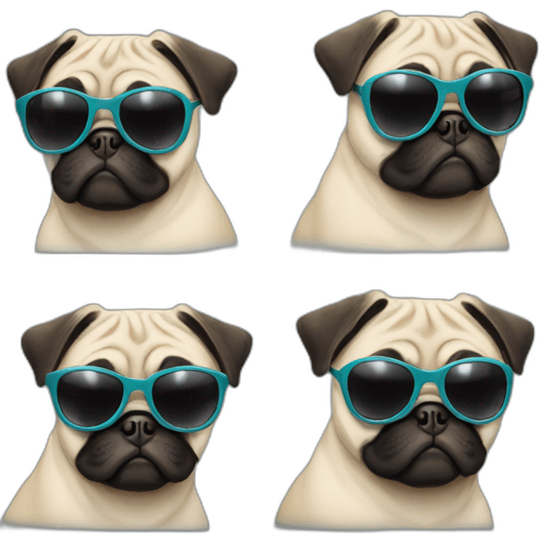 pug dog wearing sunglasses emoji