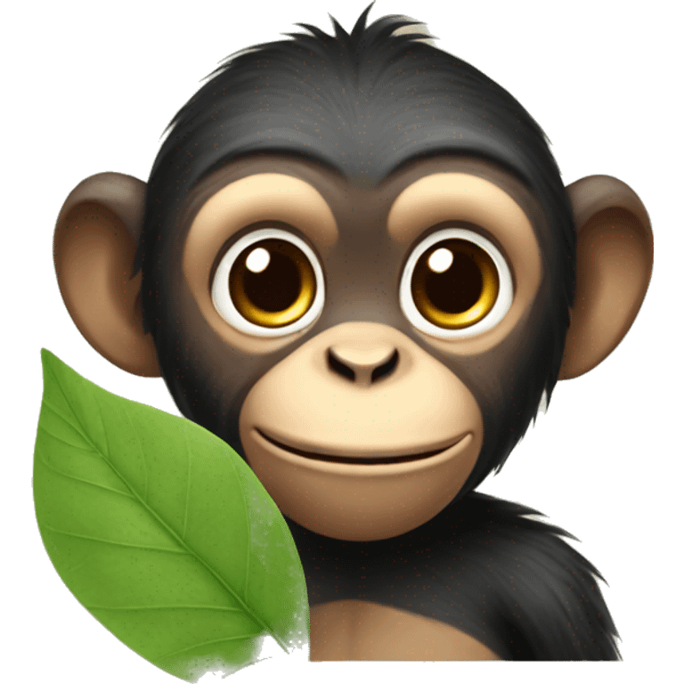 monkey with a leaf emoji