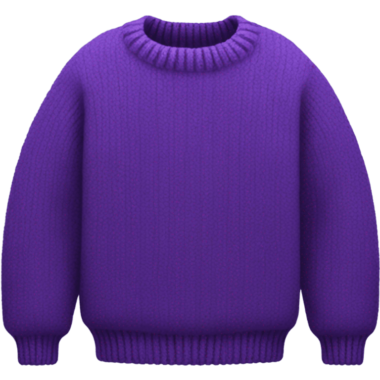 Purple cropped oversize wool sweater, isolated emoji