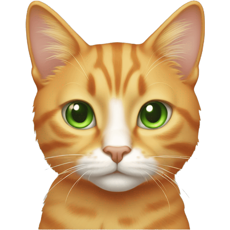 Light orange cat with white tummy and green eyes emoji