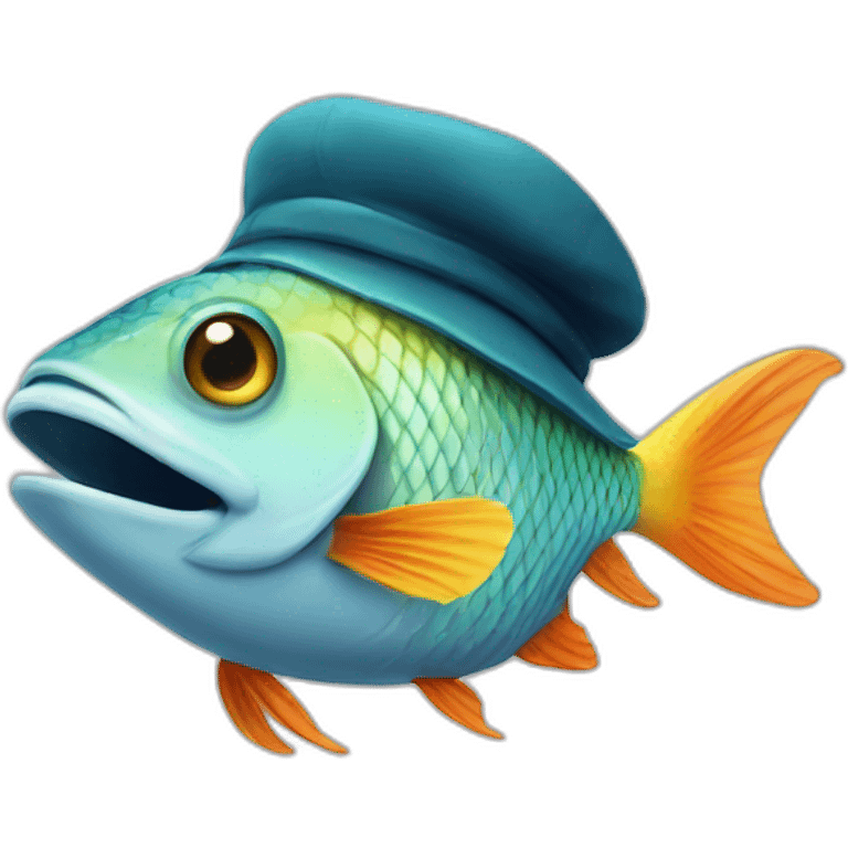 Fish-with-hat emoji