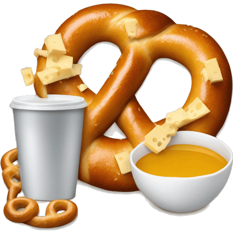 pretzel with small cup of cheese emoji