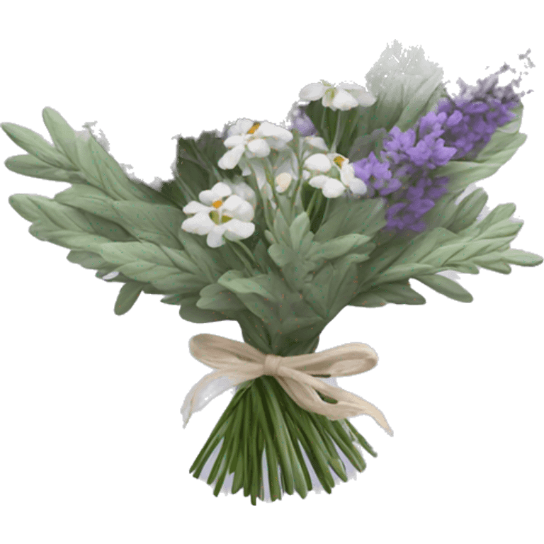 Lavender sage and baby’s breath bouquet  emoji