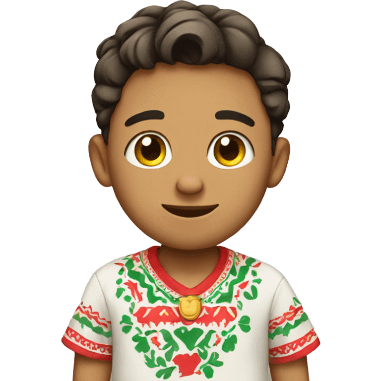 A cute boy wearing a cute mexican shirt emoji