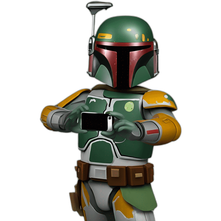 boba fett taking a selfie emoji