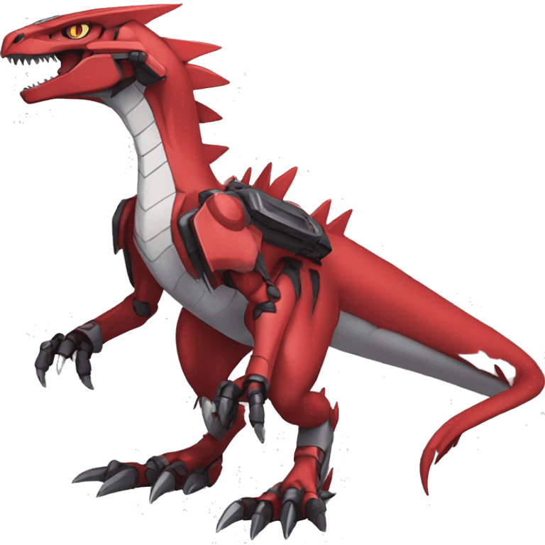  Cool Edgy Red Digimon-Fakemon-Guilmon-Velociraptor-Dragon-Mecha full body emoji