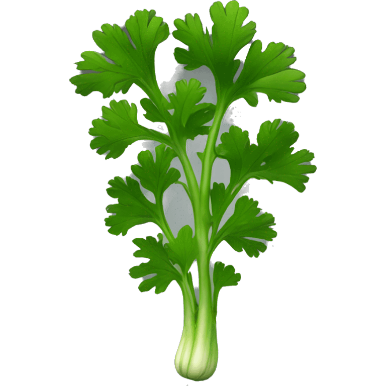 Cilantro with black background emoji