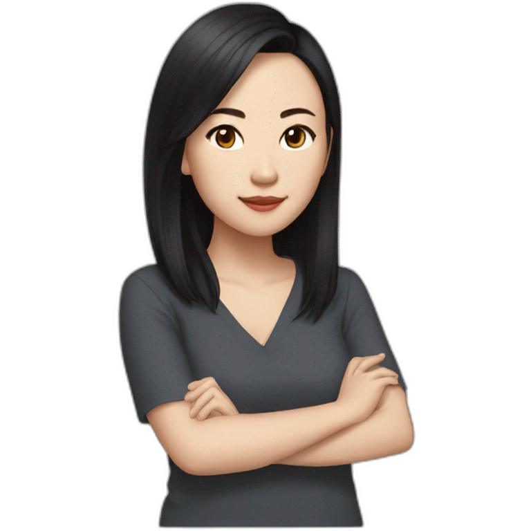 Whitney Lau, dark hair, chinese, woman emoji