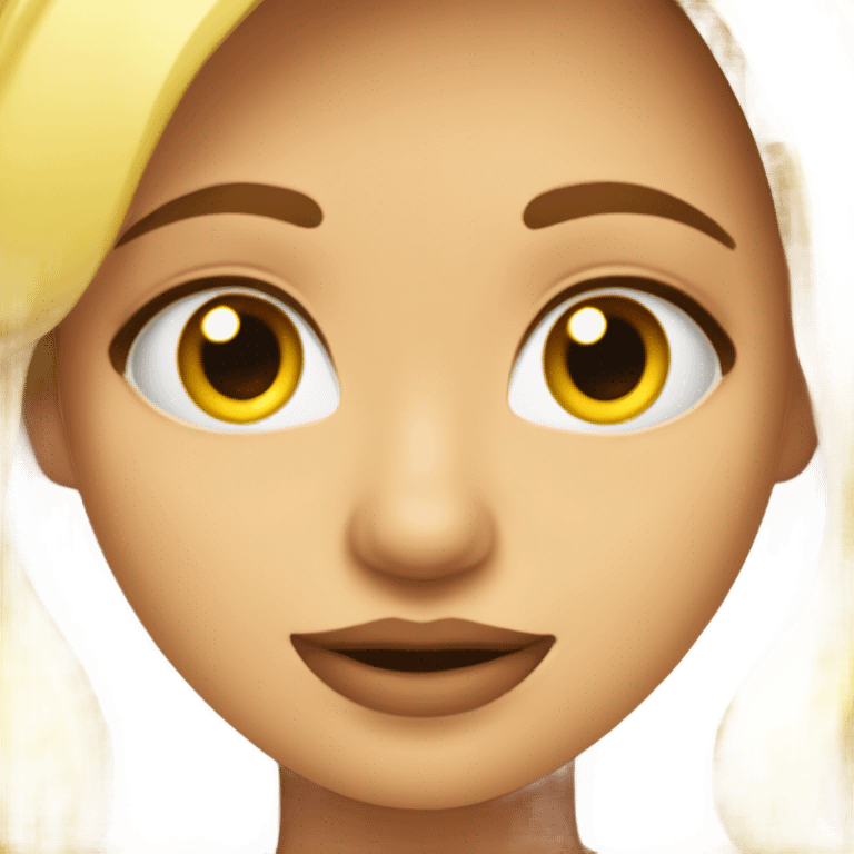 Chica rubia de ojos amarillos con pestañas onduladas bebé emoji