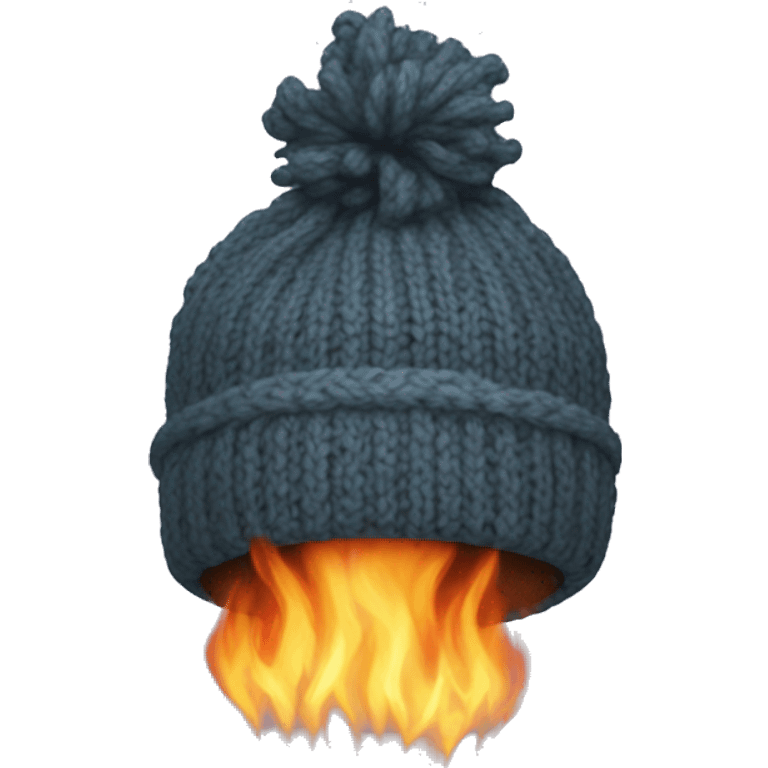 burning knitted hat emoji