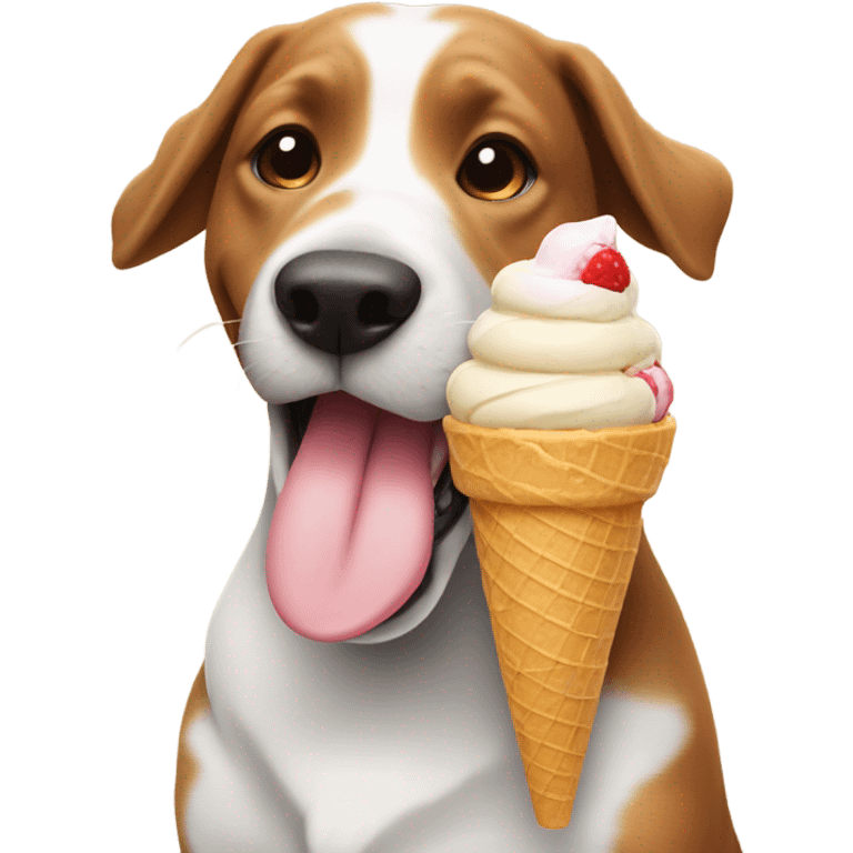 Dog eating ice cream emoji