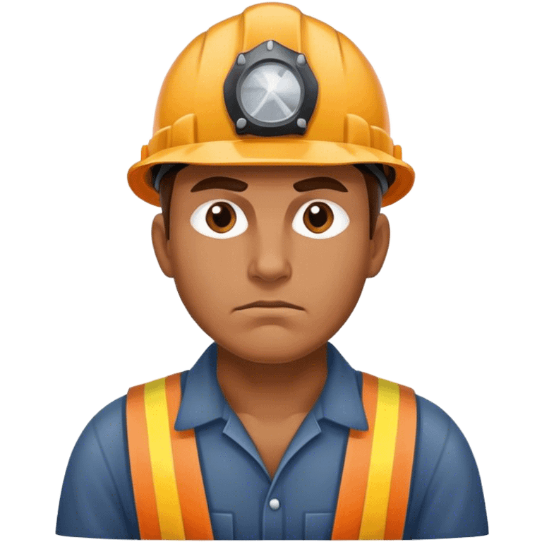 miner photorealistic serious emoji