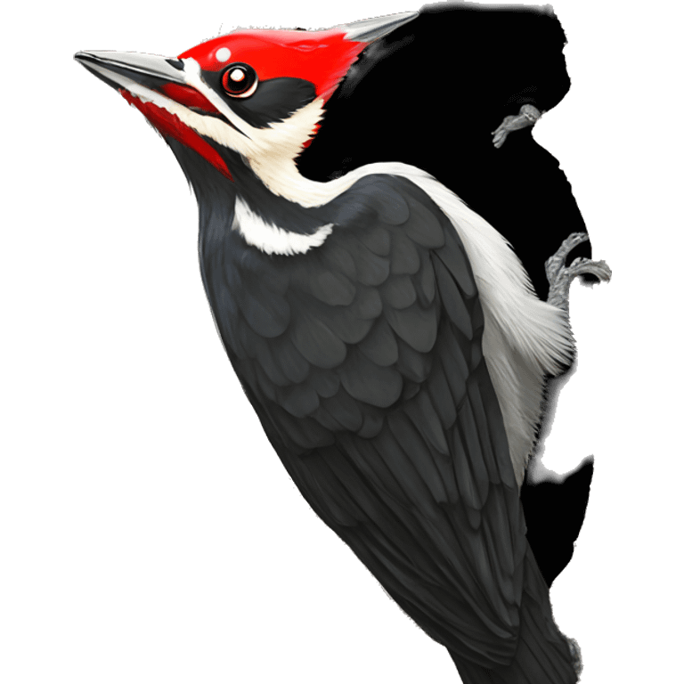 pileated woodpecker on tree emoji