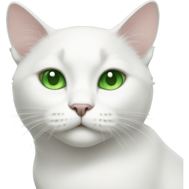 white cat with green eyes emoji