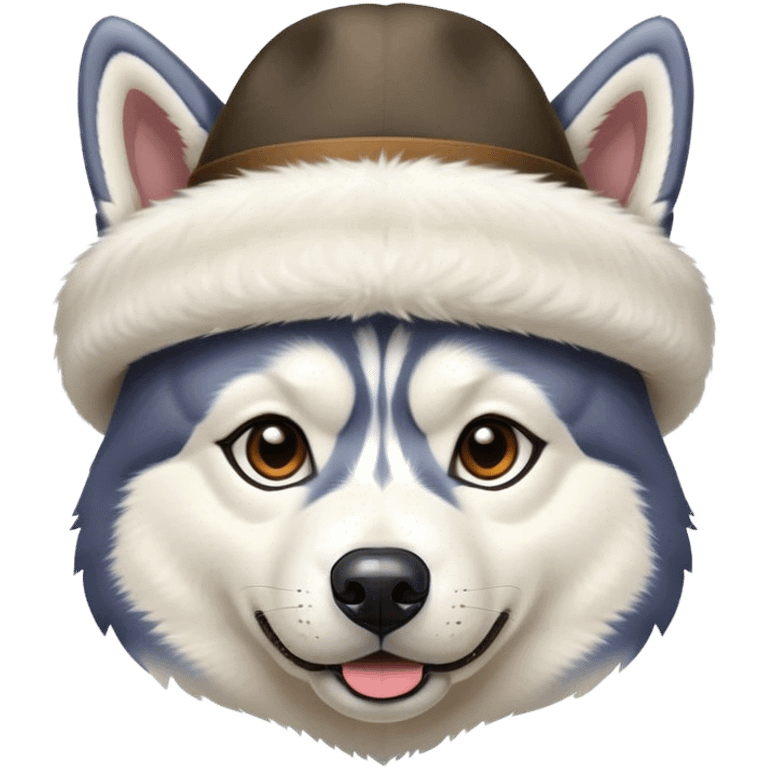 Husky with a hat on  emoji