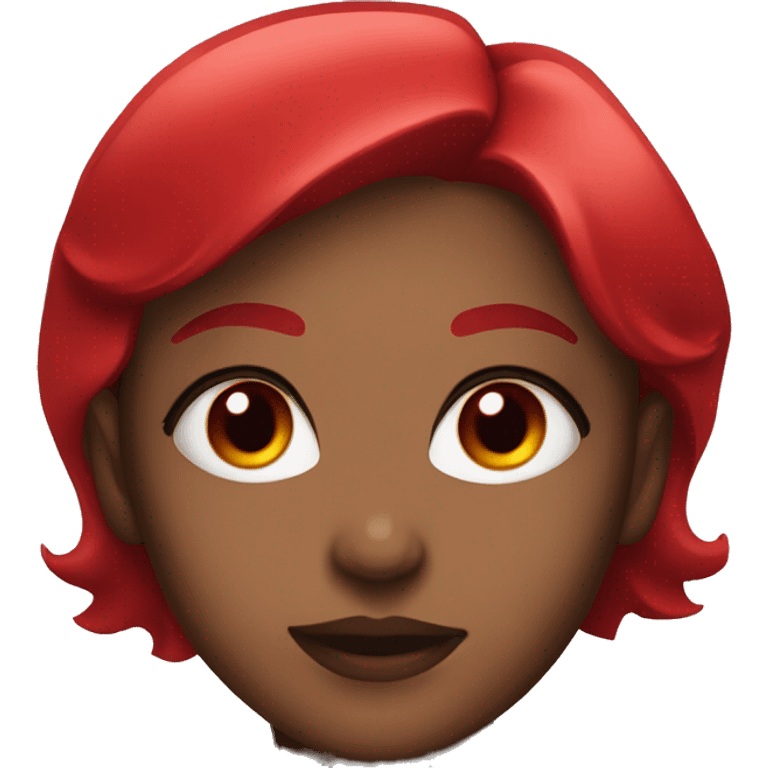 A girl with red eyes and red twin drills emoji