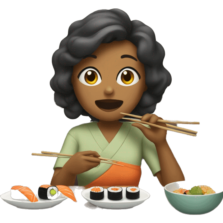 mom eating sushi emoji