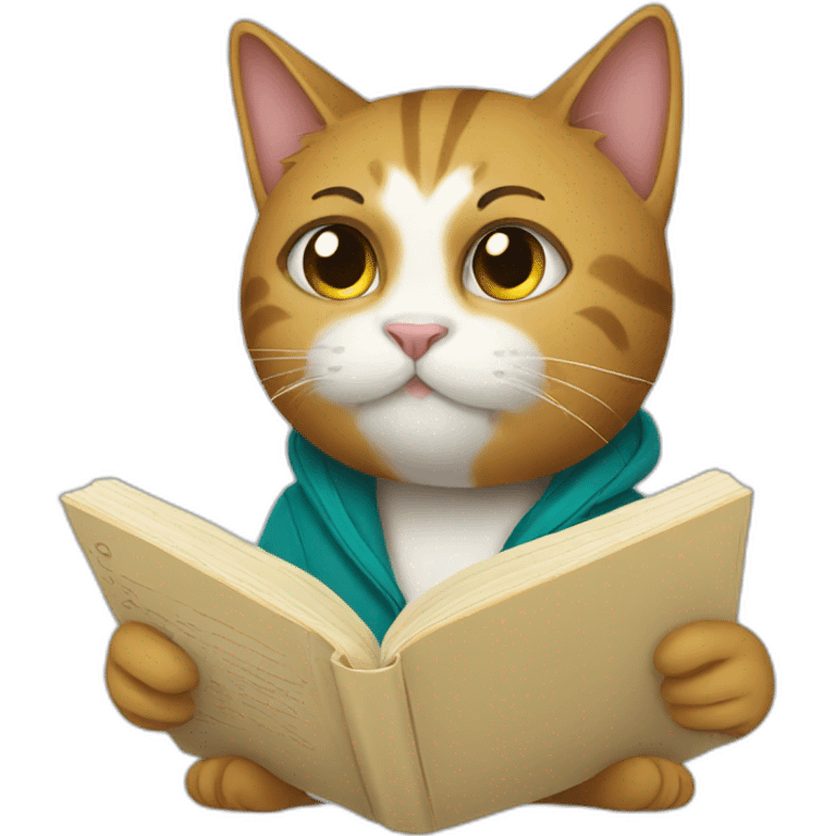 cat read book emoji