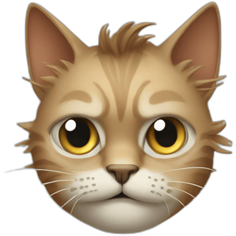 Crazy cat’s wide, expressive eyes Mohawk  emoji