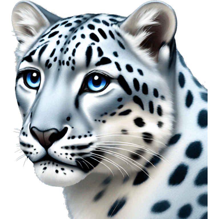 a pastel blue snow leopard emoji