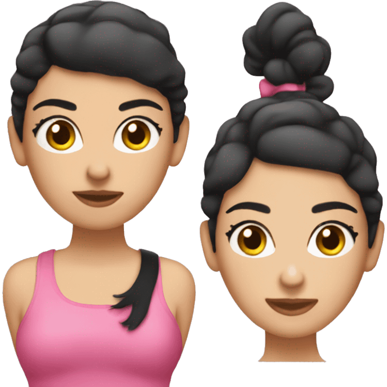 Black haired pink Pilates  emoji