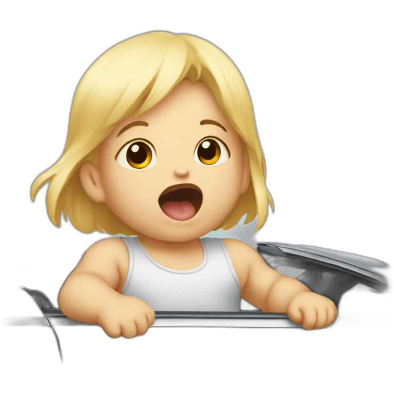 Baby barking at car emoji