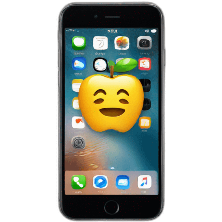 smartphone with apple on top emoji