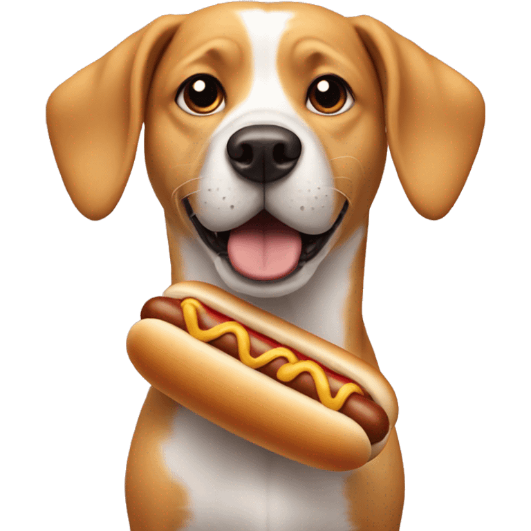 Dog with hotdog emoji