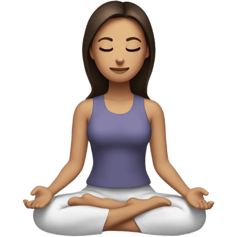 brunette girl meditating emoji