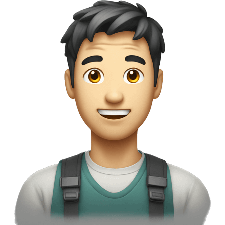 Smiling Korean Man have a surprised emoji