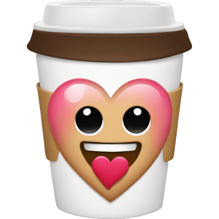 Coffee cup with heart  emoji