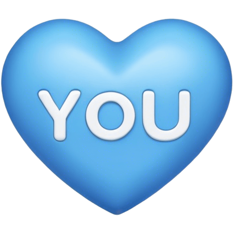 Blue heart with the words I Love You Ry in the middle  emoji