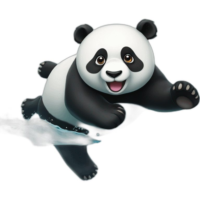 panda diving emoji