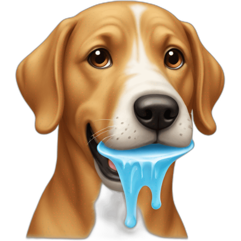 Un chien mange une glace emoji