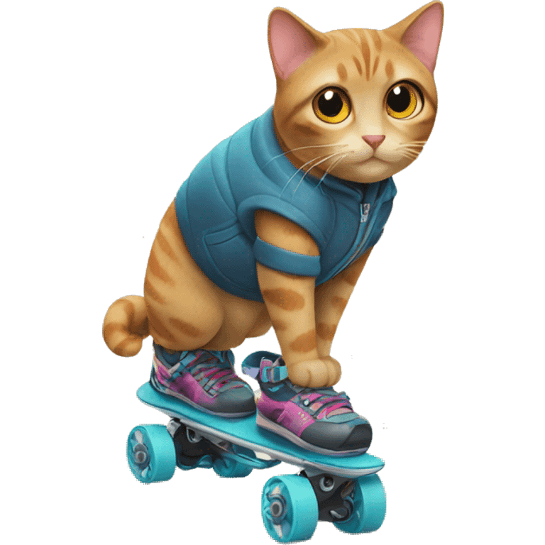 cat with rollerblades emoji