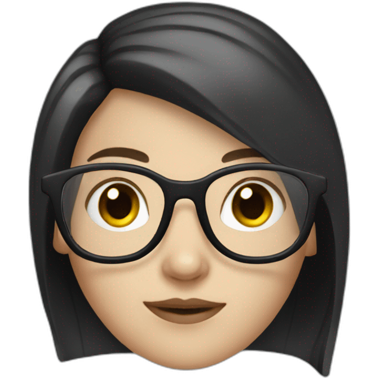 white girl with dark hair and glasses emoji