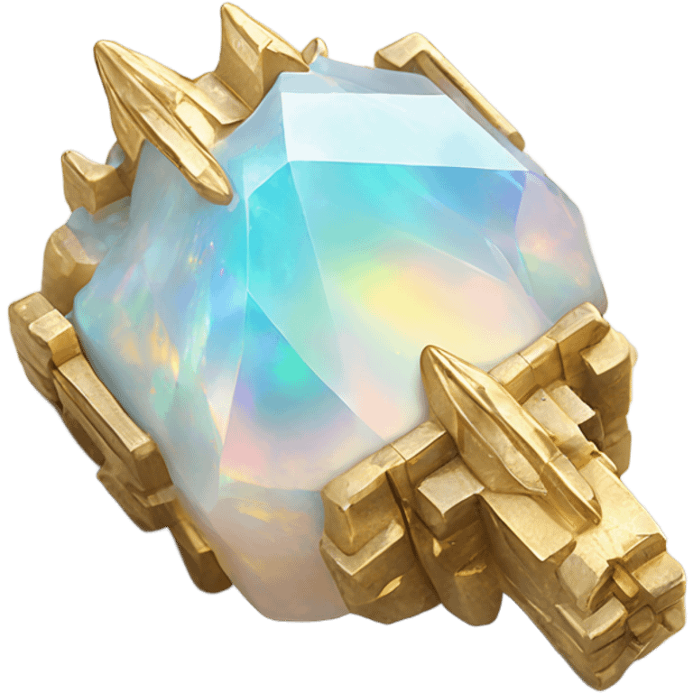 opal crystal gemstone castle gold accent emoji