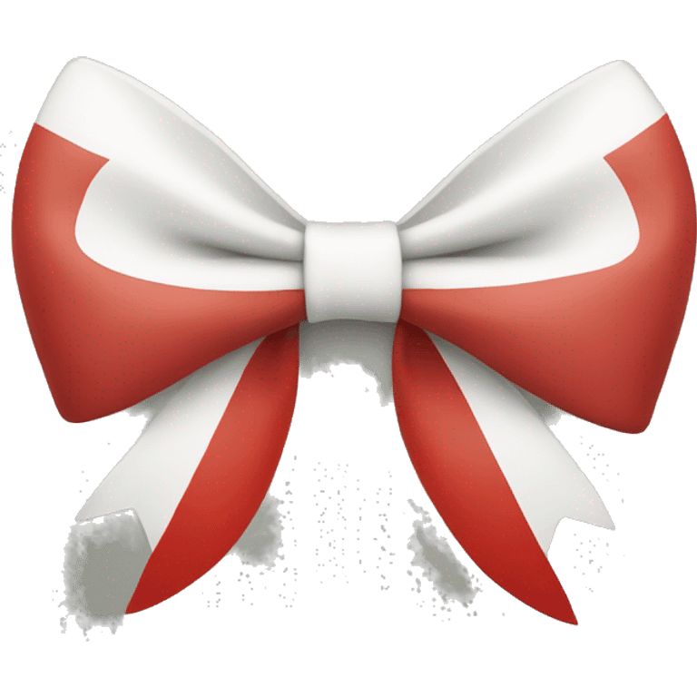 half red, half white bow emoji