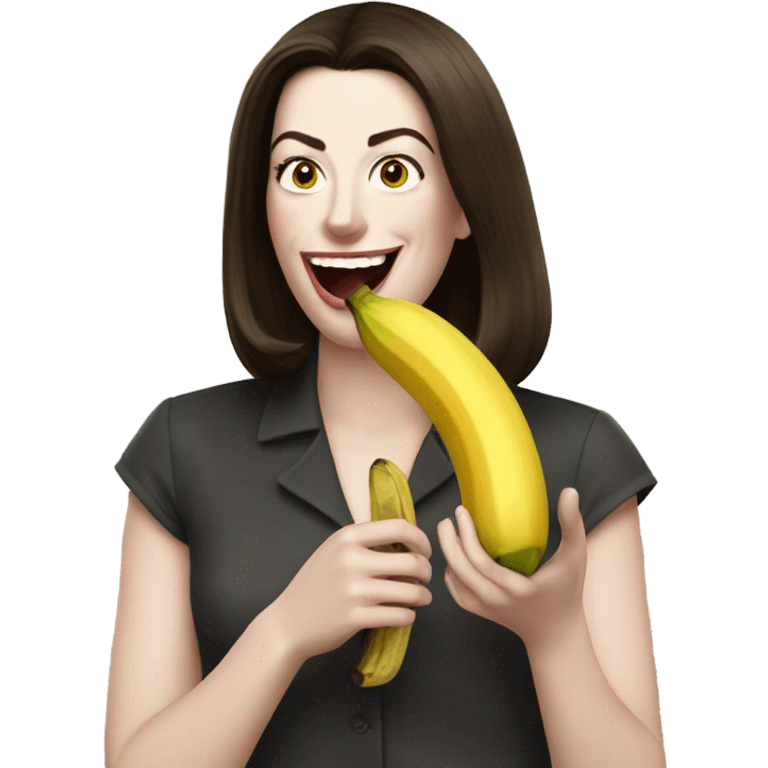 anne hathaway eating a banana emoji