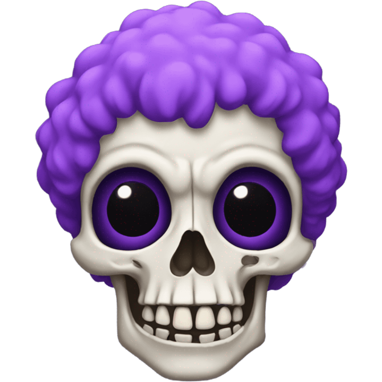 skeleton with a purple afro emoji