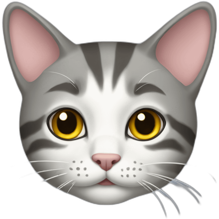 gato gris rayado emoji