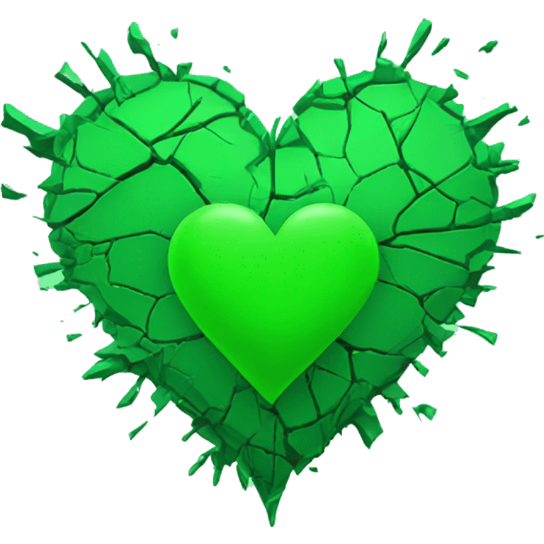 Shattered green heart emoji