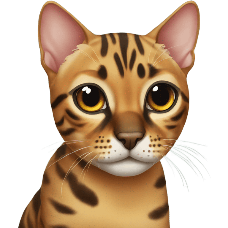 Bengal cat with puppy eyes emoji