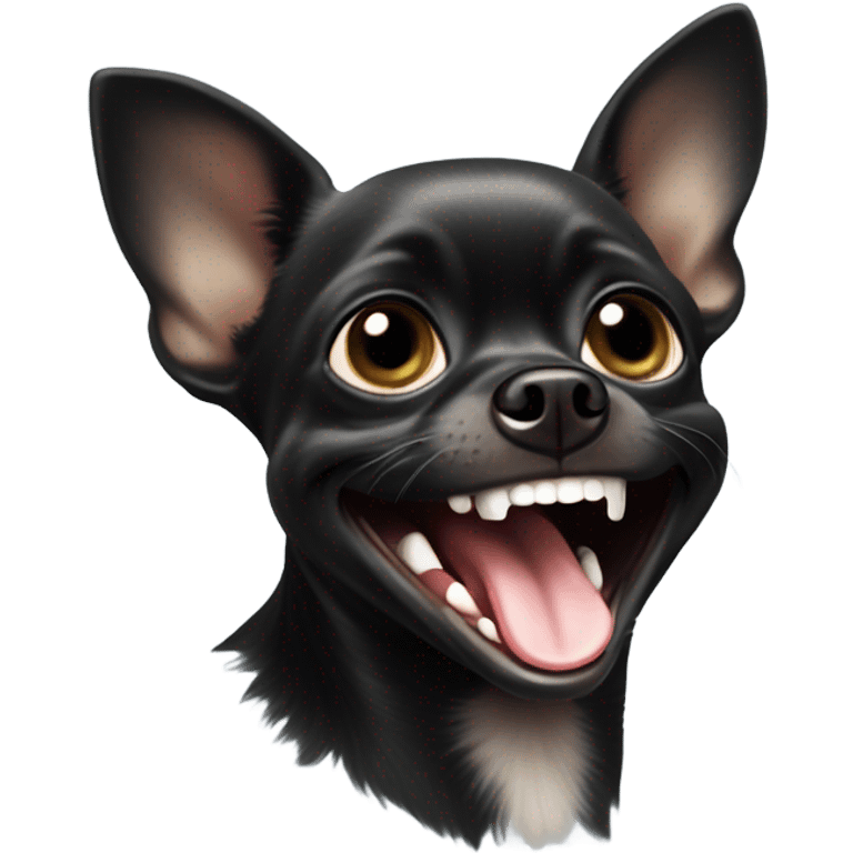 black chihuahua laughing emoji