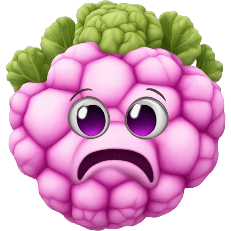 pink cauliflower looking in mirror emoji