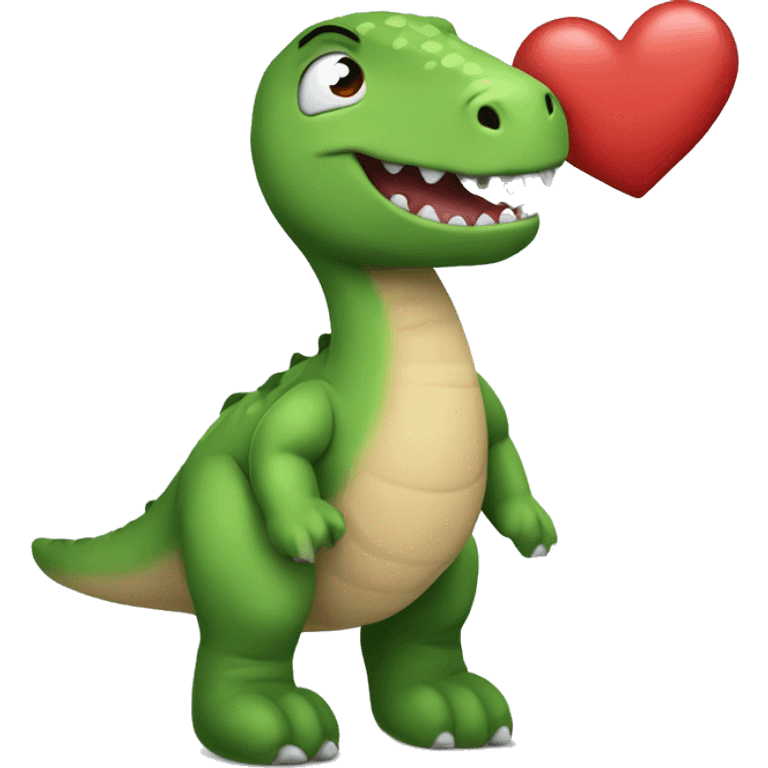 A Dino plushie with a heart emoji