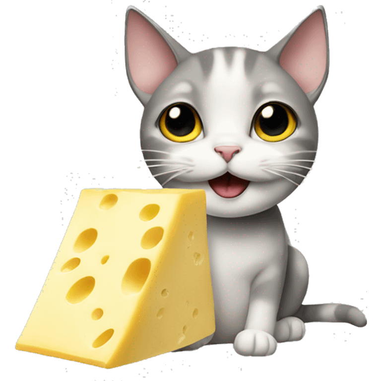 cat eat cheese with banana emoji