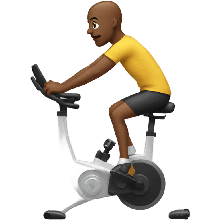 Someone being very stiff on a spin bike emoji