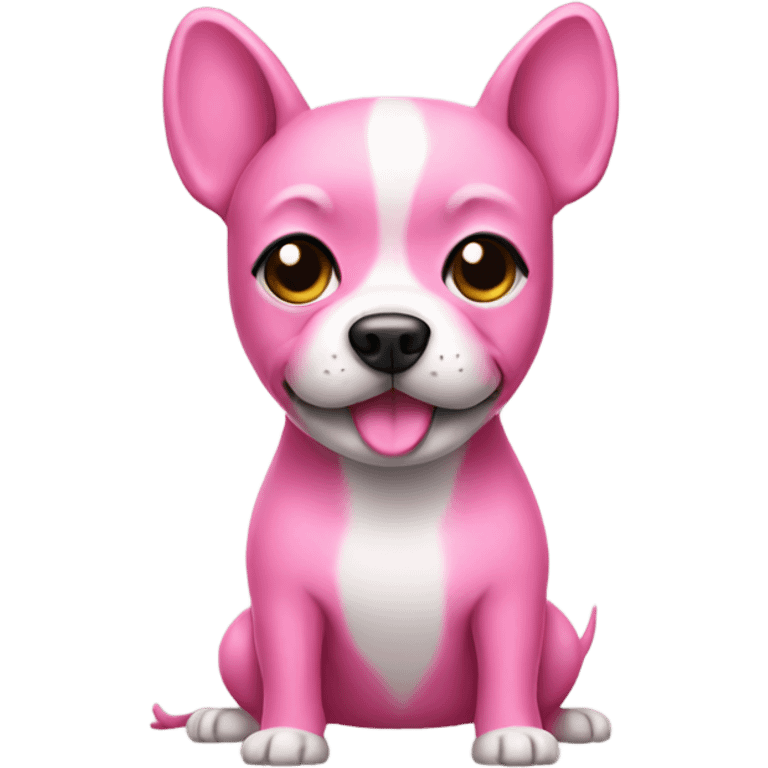 Pink dog wearing a bathing suit emoji